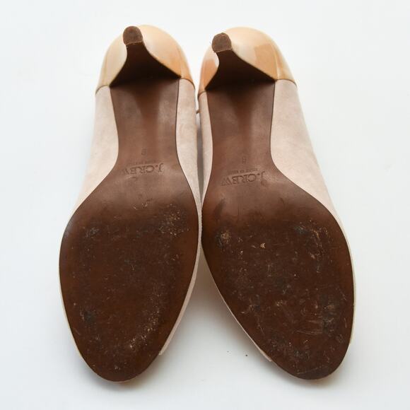 J.Crew Cossette Mary Jane Peep Toe Pumps Size 8 Pink Suede Patent Leather - Picture 6 of 6